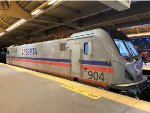 Rear side view of Sprinter # 904 on Train # 9225 at 30th St Station in Philly